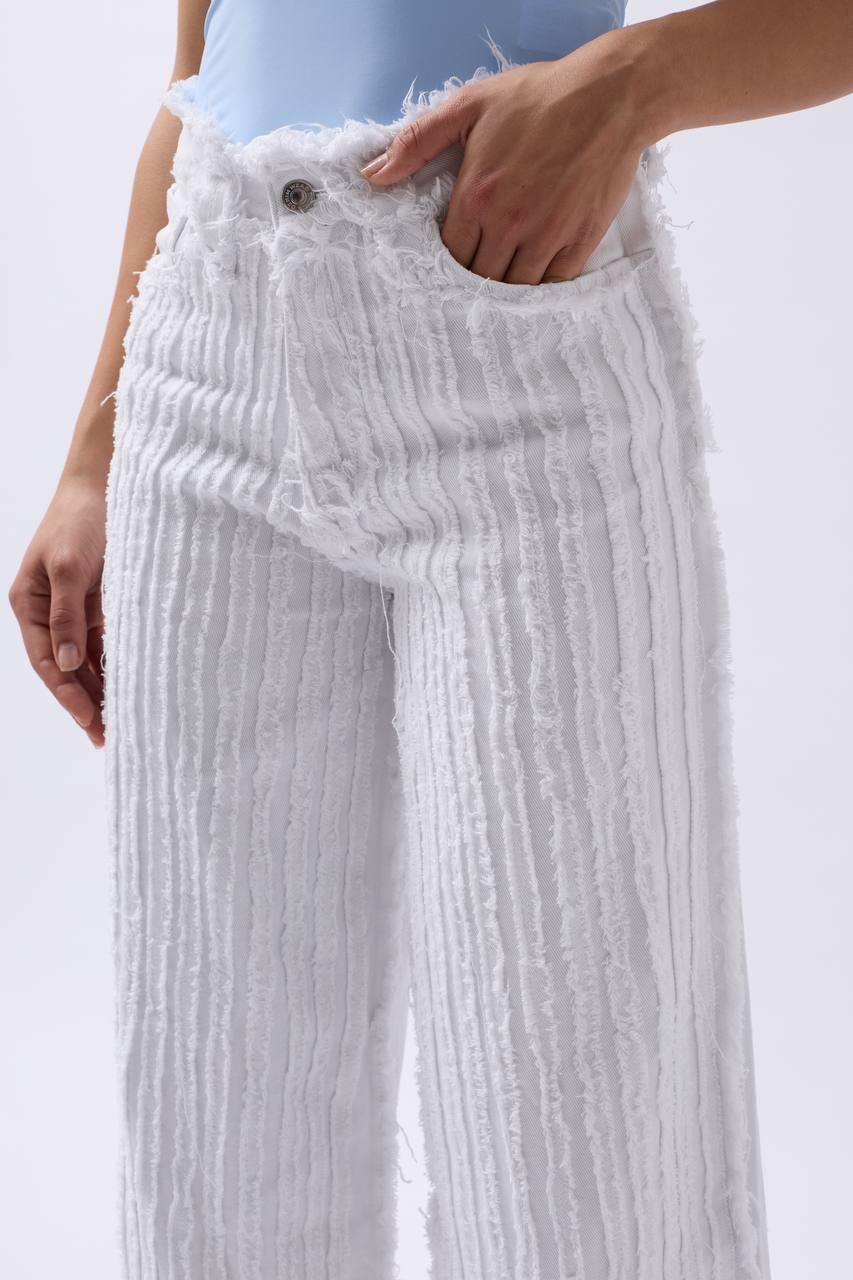 Wide leg white jeans