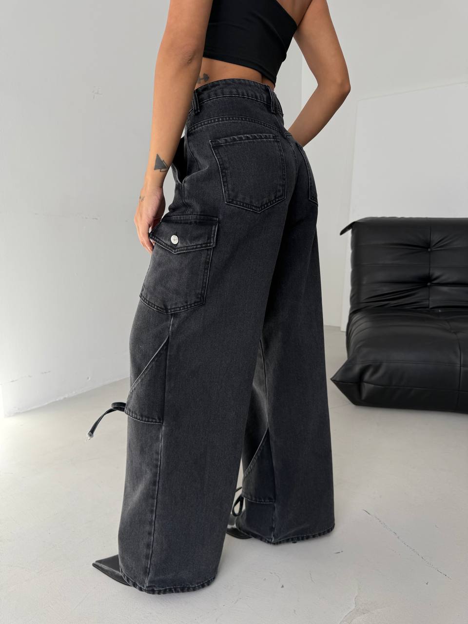 Ribbon detail jeans