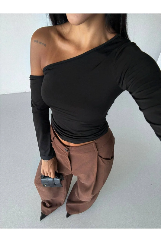 BLUZE CROP ME SUP JASHTE