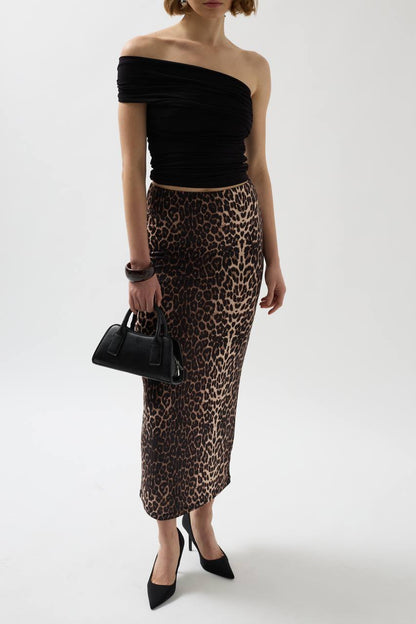 Leopard print maxi skirt
