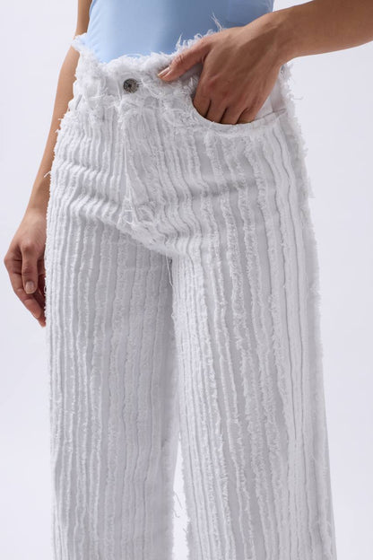 Wide leg white jeans