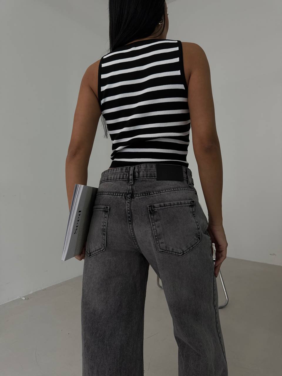 Halter Collar Striped Crop