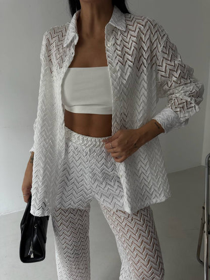 Beach shirt trousers set