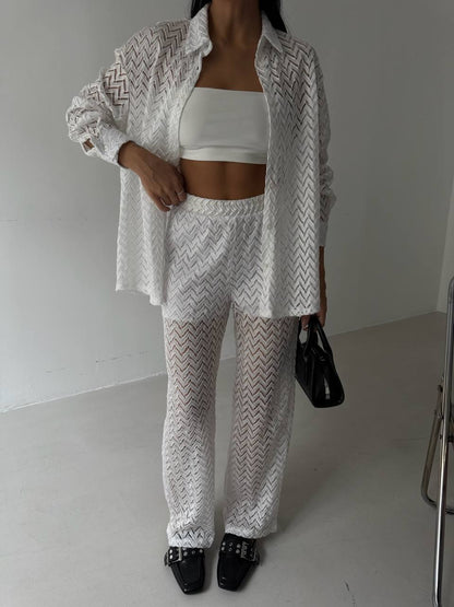 Beach shirt trousers set