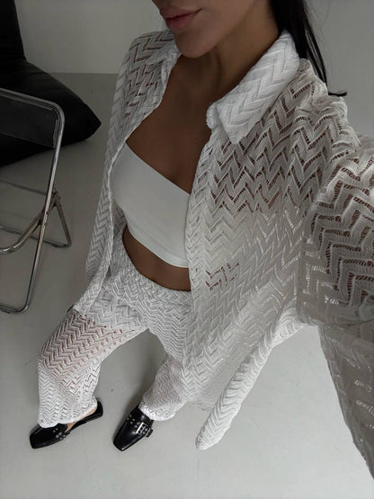 Beach shirt trousers set