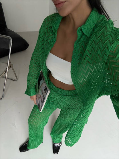 Beach shirt trousers set