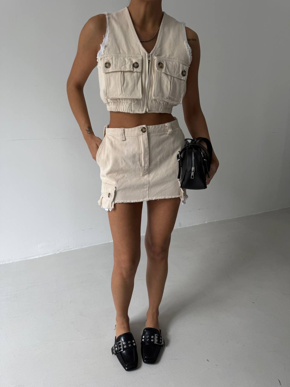 Jeans beige set