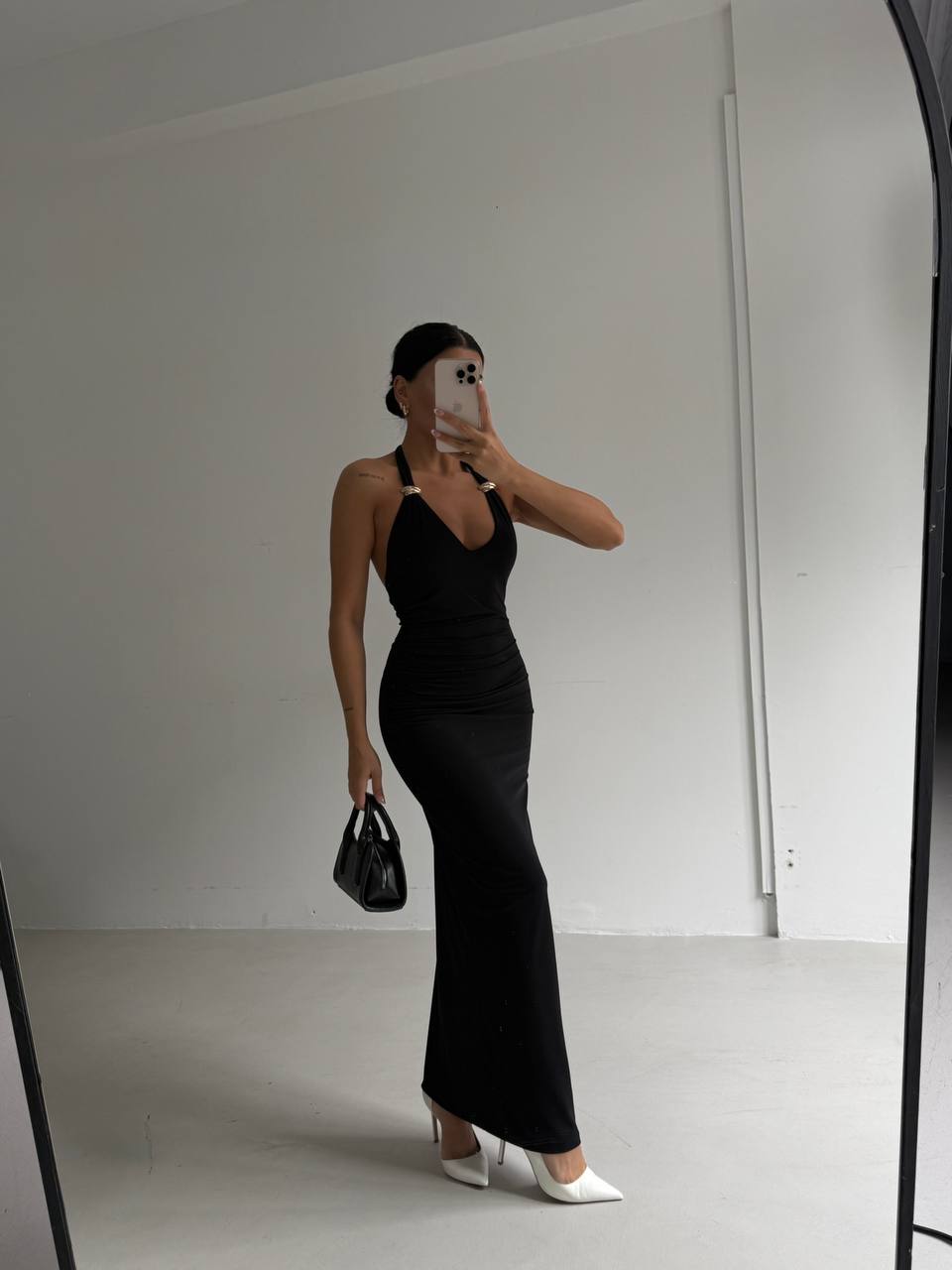 Gold detail maxi dress