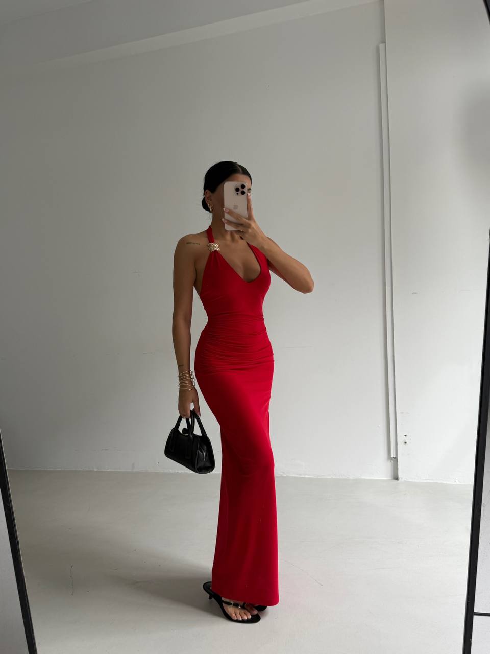 Gold detail maxi dress