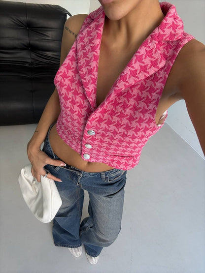 Crop pink vest