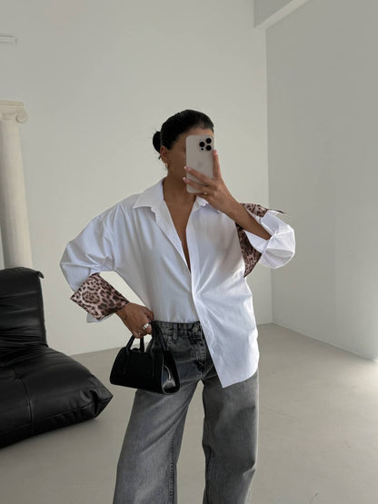 Leopard print shirt B&W