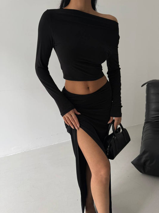 BLUZE ASIMETRIKE ME KRAHE TE GJATE