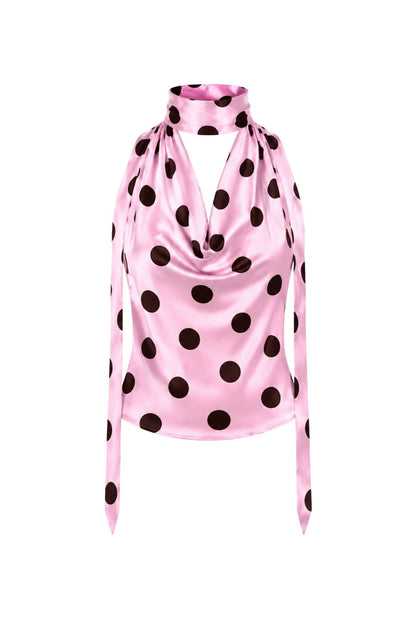 BLUZE SATEN POLKA DOT