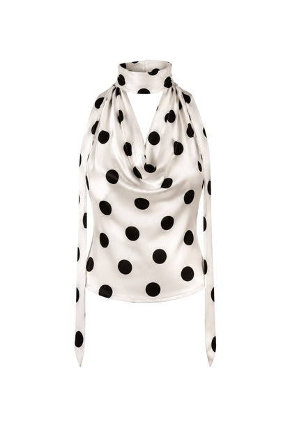 BLUZE SATEN POLKA DOT
