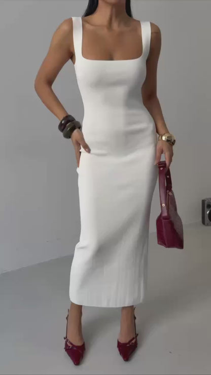 White maxi dress