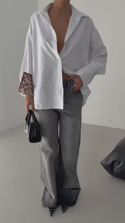 Leopard print shirt B&W