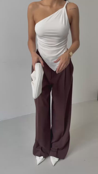 Asymmetric white blouse