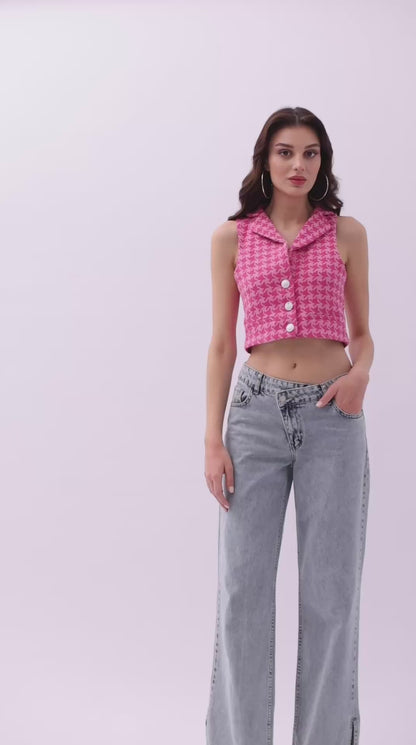 Crop pink vest