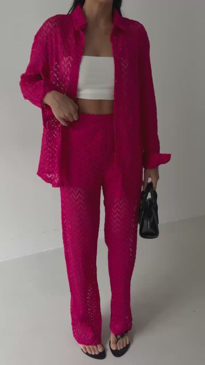 Beach shirt trousers set