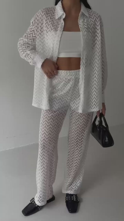 Beach shirt trousers set