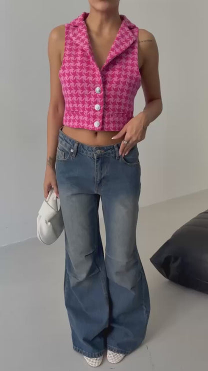 Crop pink vest